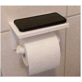 Resim Bi'şeyler Sepeti Tuvalet Kağıdı Tutucu - Cep Telefonu Standlı - Beyaz 