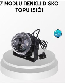 Resim 7 Renk Modlu Müzik Sensörlü Disko Topu Led Işıklı Parti Aydınlatması Karışık/çok Renkli 