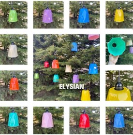 Resim Ağaç Feneri 6 Adet Bahçe Balkon Dekorasyonu Otantik Renkli Fener 