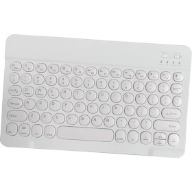 Resim Flameer Telefonlar Için Yuvarlak Keycap Kablosuz Bluetooth Klavye Laptop Beyaz Beyaz (Yurt Dışından) 