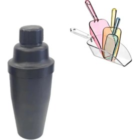 Resim Adin Tasarım Shaker 700 ml + Buz Küreği 4 Adet Bar Shaker Kokteyl Seti Kokteyl Hazırlama Seti Buz Küreği 