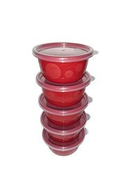 Resim Tick Tock Hava Sızdırmaz Saklama Kabı 5'li Set Kırmızı 5 x 250 ML Kırmızı 