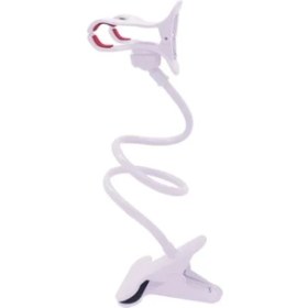 Resim GongtuShop Beyaz Stil Evrensel Tembel Tutucu Kol Esnek Cep Telefonu Standı Stentler Tutucu Yatak Masa Masa Klip Telefon Muti Renkler Için Gooseneck Braketi (Yurt Dışından) 