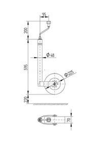 Resim Knott Destek Tekeri Pilot Teker Geniş Taban 150 KG 48 MM 