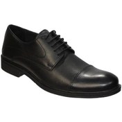 Resim YAZKIŞ Erkek Siyah Cilt Hakiki Deri Kauçuk Taban Bağcıklı Klasik Ayakkabı 