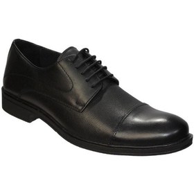 Resim YAZKIŞ Erkek Siyah Cilt Hakiki Deri Kauçuk Taban Bağcıklı Klasik Ayakkabı 