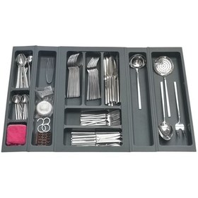 Resim Mutfak, Modüler Kaşıklık Seti, Antrasit, 74 x 48 cm (Enden-Boydan 3,5 cm Kesilebilir) 