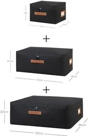 Resim Ocean Home Textile 3'lü Siyah Renk Jüt Hurç Set 30 x 22 x 18/52 x 28 x 21/62 x 46 x 22 cm 