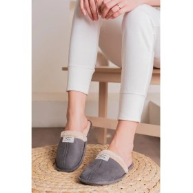 Resim Erdmsp Unisex Pofuduk Ev Terliği Ses Yapmaz Taban Içi Kürklü Yıkanabilir Kışlık Ev Terliği Misafir Terliği Ucc Terlik 