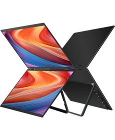 Resim Trimonitör 15.6″ Katlanabilir İkili Taşınabilir Monitör 