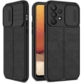 Resim Smcase Samsung Galaxy A13 4g Kılıf Lensi Kamera Korumalı Deri Dokulu Silikon Siyah 