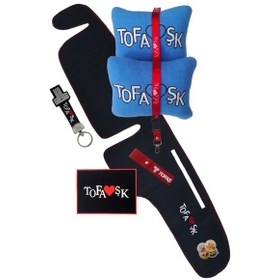 Resim Tofaş Şahin Doğan Kartal Alçak Göğüs Torpido Koruma Halısı / Tofaş Mavi Polar Oto Yastık Aksesuar 