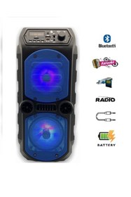 Resim POLYGOLD Outdoor Parti Hoparlörü Hoparlör 8 Inç Kablosuz Speaker Ses Bombası Radyo Bt Usb Tf Kart Aux 