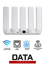 Resim DataForce 4G im Kartlı 4 Anten 1 PORT Taşınabilir Router Wifi 6 Modem CPF906 