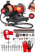 Resim PROXTECH Turbo Motorlu 125PC Metal Çark Motoru Devirli Dramel Zımpara Bileme MENGENELİ Törpülü Set 