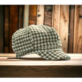 Resim Shopiolog Kadın Kışlık Kaşe Yünlü Dökümlü Şapka Kasket Kaz Ayağı Bej 