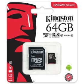 Resim Kingston 64GB Micro SD Hafıza Kartı C10 80MB/s SDCS/64GB 