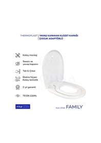 Resim Çocuk Adaptörlü Yavaş Kapanan Klozet Kapağı Family 