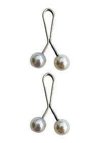 Resim 2 Adet Tesettür Eşarp Ve Şal Klipsi Inci Beyaz 