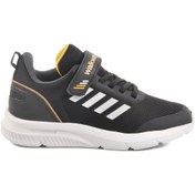 Resim Siyah Beyaz Cırtlı Fileli Hafif Unisex Çocuk Spor Ayakkabı Fav 100 F Siyah - Beyaz 