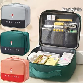 Resim 1 adet Dayanıklı Polyester Seyahat Tıbbi Kiti - Taşınabilir İlk Yardım Kiti, İlaçlar ve Malzemeler için Çoklu Bölümlerle - Ev ve Acil Durum Depolama Çözümleri için İdeal, Acil Durum Gereksinimleri | Bölümlü Tasarım | Dayanıklı Kumaş, Tıbbi Malzemeler Kiti 