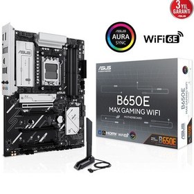 Resim Asus B650e Max Gamıng Wıfı, 4xddr5, 3xm.2, Dp, Hdmı, Type-c, Wi-fi 6e, Bluetooth V5.3, Am5 Soket Gaming Anakart 