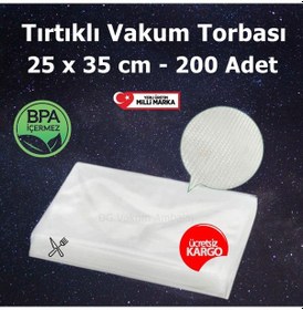 Resim Tırtıklı Vakum Poşeti Torbası 25 x 35 CM 200'lü 
