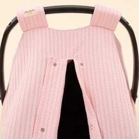 Resim Puset Örtüsü - Tek Taraflı - Koyu Pembe Örgü 