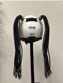 Resim Motor & Motosiklet Siyah Çift Örgülü Saç Kask Dış Aksesuar Diğer 