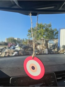 Resim hebmeyy Pembe Araba Süsü Nazar Boncuğu Dikiz Aynası Süsü Hediyelik Araba Süsü Araç Süsü Nazar Boncuğu 