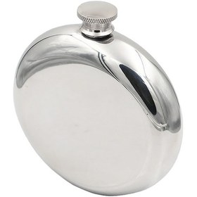 Resim Çelik Parlak Gri 5 oz 150 ml Yuvarlak İçki Matarası py80-5 