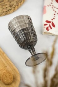 Resim Allegra Füme Kadeh Bardak - 450 ml Tekli Akrilik Malzeme - Cam Değildir Kırılmaya Dayanıklı 