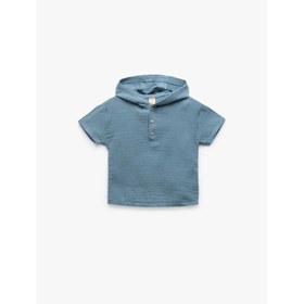 Resim Koton Düğme Detaylı Erkek Bebek Müslin Gömlek 5SMB60037TW (5SMB60037TW) 