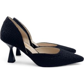 Resim Dina Siyah Şık Ve Zarif Kadın Stiletto Topuklu Ayakkabı Siyah 