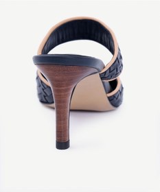Resim Yargıcı Örgü Detaylı Deri Topuklu Terlik 25ykay4073p 004 Lacivert 