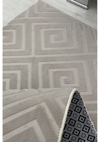 Resim Lüle Halı Delüx Kabartmalı Düz Renk Üstün Kalite De Kaymaz Tabanlı Yolluk Halı Vizon 