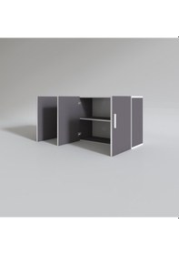 Resim Kenzlife hazır mutfak canna32 gri 060*120*32 mutfak banyo dolabı kapaklı raflı 