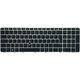 Resim Hp Uyumlu Elitebook 850 G3 Z8t42aw , 850 G3 Z8t44aw Işıklı Klavye Siyah Tr Gümüş Çerçeveli 