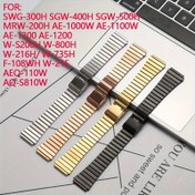 Resim 18mm Metal Watchband For Casio AE1100W AE1300 AE1200 AEQ-110W AQ-S810W F-91W, Stainless Steel Strap For SGW-300H SGW-400H SGW-500H MRW-200H W-S200H W-735H W-216H W-800H W-215H AE1000W F-108WH 