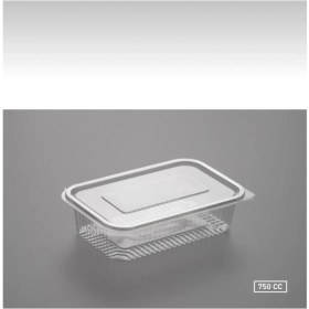 Resim Plastik Sızdırmaz Kap 750 gr cc Kullan At Tek Kullanımlık Kapaklı Kase 25 Adet 