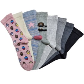 Resim vtex socks 8'li Dikişsiz Çocuk Çorap Yüksek Pamuklu 8 Çift 