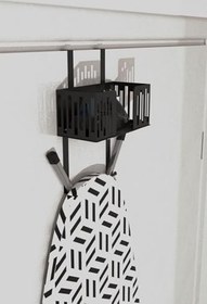 Resim Risingmaber Siyah Kapı Arkası Ütü ve Ütü Masası Askısı, Ütü ve Ütü Masası Tutucu Organizer MT110SD 