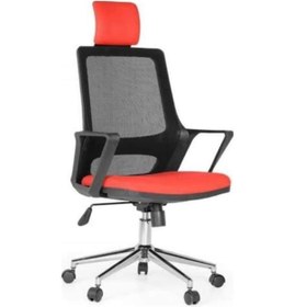 Resim Larissa Fileli Müdür Koltuğu Ofis Koltuğu Bilgisayar Koltuk Çalışma Koltuk Kırmızı 
