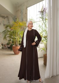 Resim Nissra Ankanoor Acı Kahve Kol Ağzı Ve Önü Çift Biyeli Ferace Anka255045 