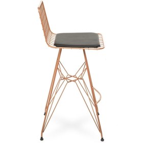 Resim Akın Lux Akın Lüx Tel Bar Taburesi - Bakır/siyah 