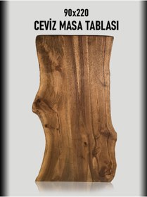 Resim MİBOLYAM Masif Yemek Masa Tablası, Ahşap Masa Tablası, Doğal Kenar Ahşap Masa Tablası Ceviz Ağacı Koyutonmasa 