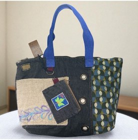 Resim Vintage Salaş Çok Renkli Orta Boy Günlük Seyahat Gezi Omuz Çantası 36cmx34cm Siyah - Taş 