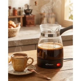 Resim Indispensablely Elektrikli Cam Kahve Makinesi 650W 0.5 Litre Kapasiteli Türk Kahvesi Makinesi 