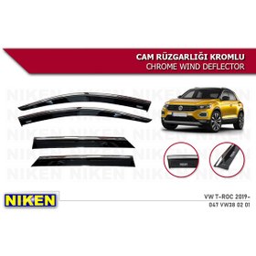 Resim VW T-ROC 2019 Sonrası Kromlu Cam Rüzgarlığı Niken 4lü Set 