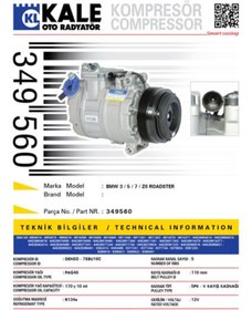Resim KALE KLIMA KOMPRESORU BMW M54 M52 M57 S54 E39 96>04 E38 95>01 E46 98>05 X3 E83 03>06 - 349560 
